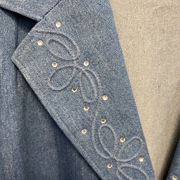 Vintage Dg2 By Diane Gilman Light Wash Denim Blazer, SZ large - Picture 3 of 9